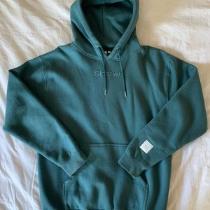 Glossier | Sweaters | Glossier Embroidered Soft Sage Hoodie | Poshmark